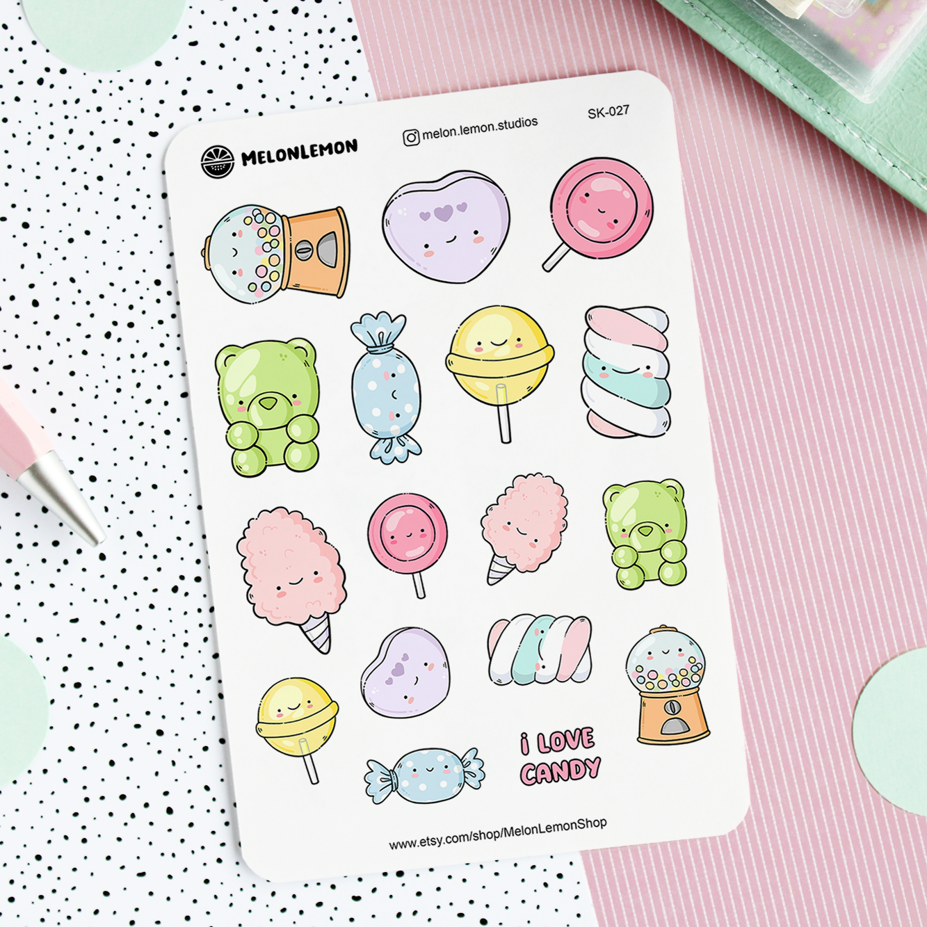 "Candy Shop" Stickers Sheet